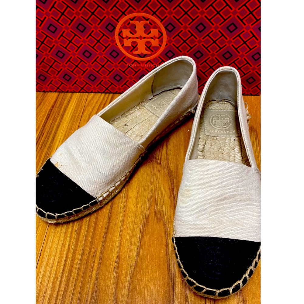 100% Auth Tory Burch Color Block Flat Espadrille